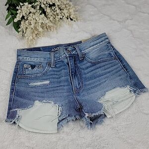 AMERICAN EAGLE Vintage High Rise Festival Jean Shorts Women's 00 Distressed‎